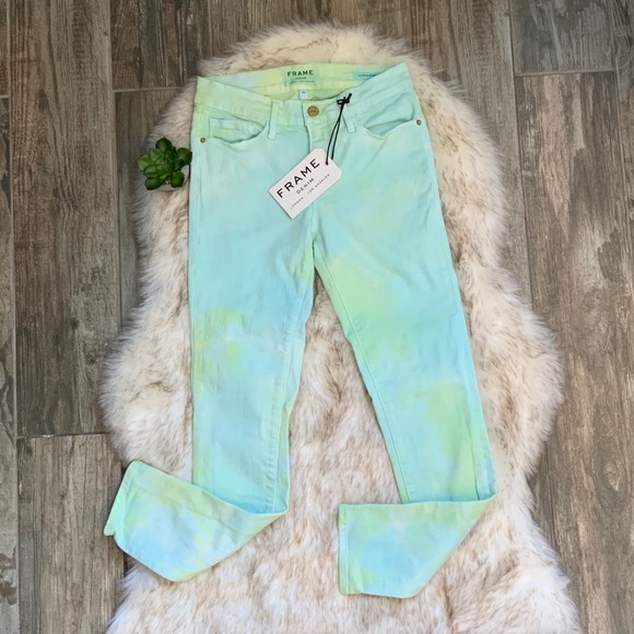FRAME | Denim Custom Tie Dyed Crop Jeans NWT - Picture 2 of 11